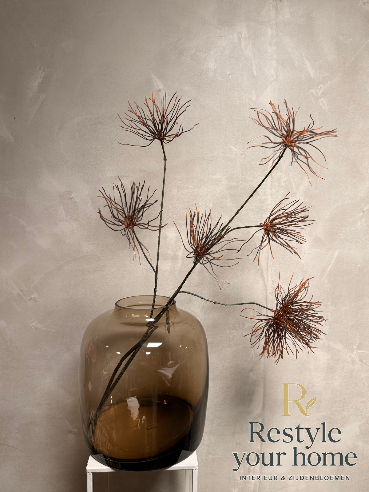 Kunstbloem Grevillea M bruin