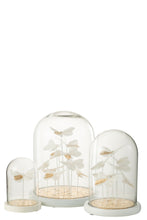 Afbeelding in Gallery-weergave laden, Bell Jar Butterflies +Dots Glass White/Gold Large

