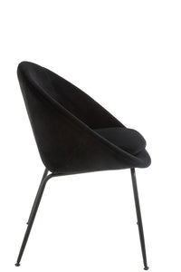 Chair Round Metal/Textile Black