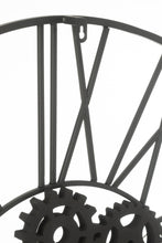 Afbeelding in Gallery-weergave laden, Clock Round Roman Numerals Gears Metal Black
