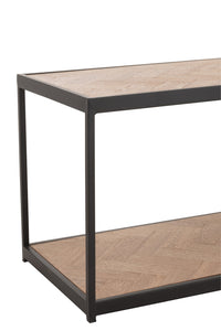 Coffee Table Zigzag Rectangle Wood/Metal Natural/Black