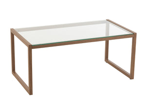 Coffee Table Rectangular Metal/Glass Dark Brown