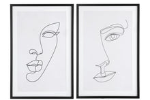 Afbeelding in Gallery-weergave laden, Frame Abstract Face Mdf/Glass White/Black Assortment Of Two
