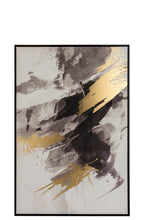 Afbeelding in Gallery-weergave laden, Frame Abstract Stripes Canvas/Wood Black/White/Gold

