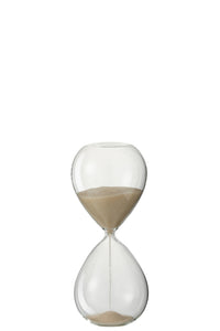 Hourglass Deco Glass/Sand Beige Small