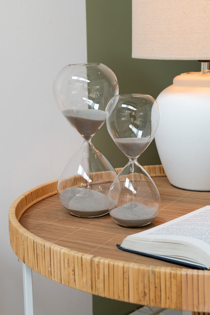 Hourglass Deco Glass/Sand Grey Small