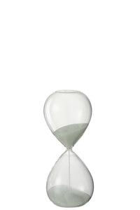 Hourglass Deco Glass/Sand White Small