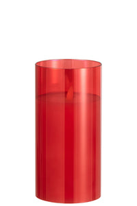 Ledlamp Shining Glass Red Medium