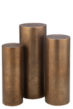 Afbeelding in Gallery-weergave laden, Set Of 3 Pillars Round Metal Gold
