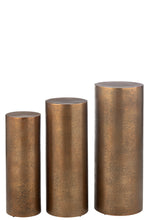 Afbeelding in Gallery-weergave laden, Set Of 3 Pillars Round Metal Gold
