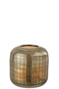 Vase Torino Glass Green/Gold Small