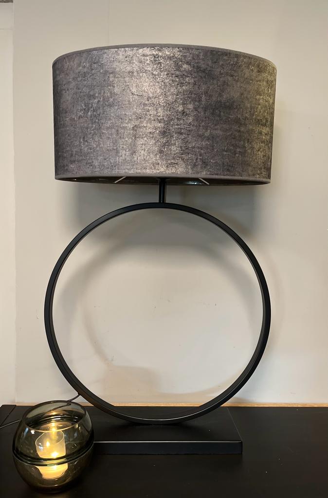 Lampenkap ovaal L grey/gold 2064