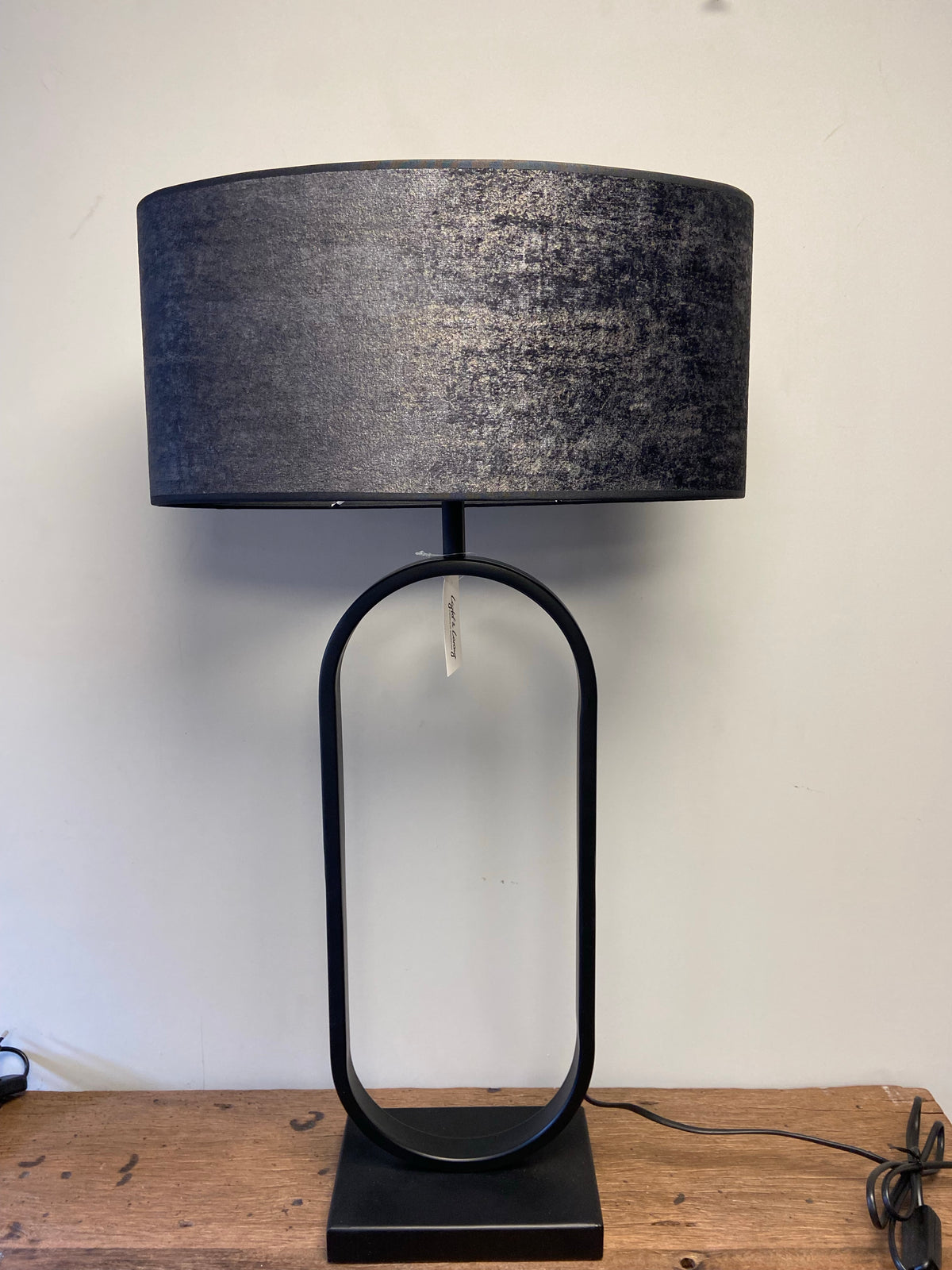 Lampen kap L ovaal  black/gold 2063