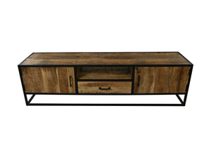 TV cabinet Derby - 180x45x50 - Natural/black - Mango wood/metal