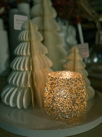Windlicht gold glitter M