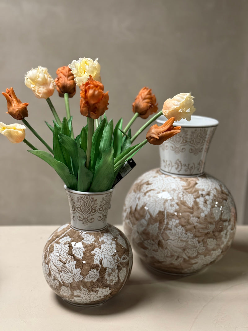 Parkiet tulpen oranje/bruin