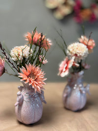 ~ vaasje bird inclusief zijdenbloemen