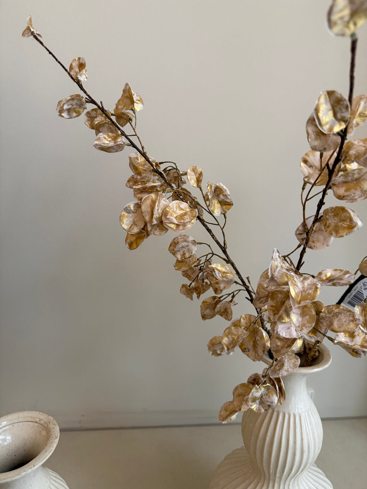 Zijden Lunaria Tak – Champagne Gold