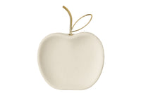 Plate Deco Apple Porcelain White/Gold Colored