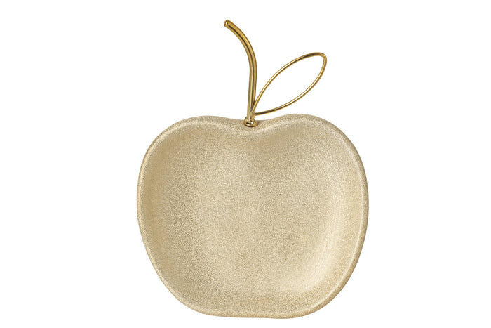 Plate Deco Apple Porcelain Gold Colored