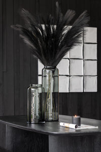 Vase Right Long Glass Grey Small