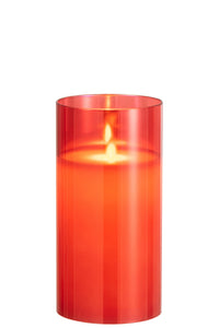 Ledlamp Shining Glass Red Medium