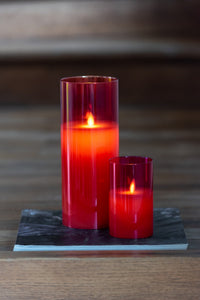 Ledlamp Shining Glass Red Large