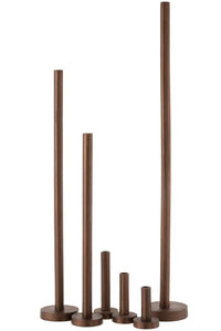 Set Of 3 Candleholders High Modern Metal Matte Dark Brown