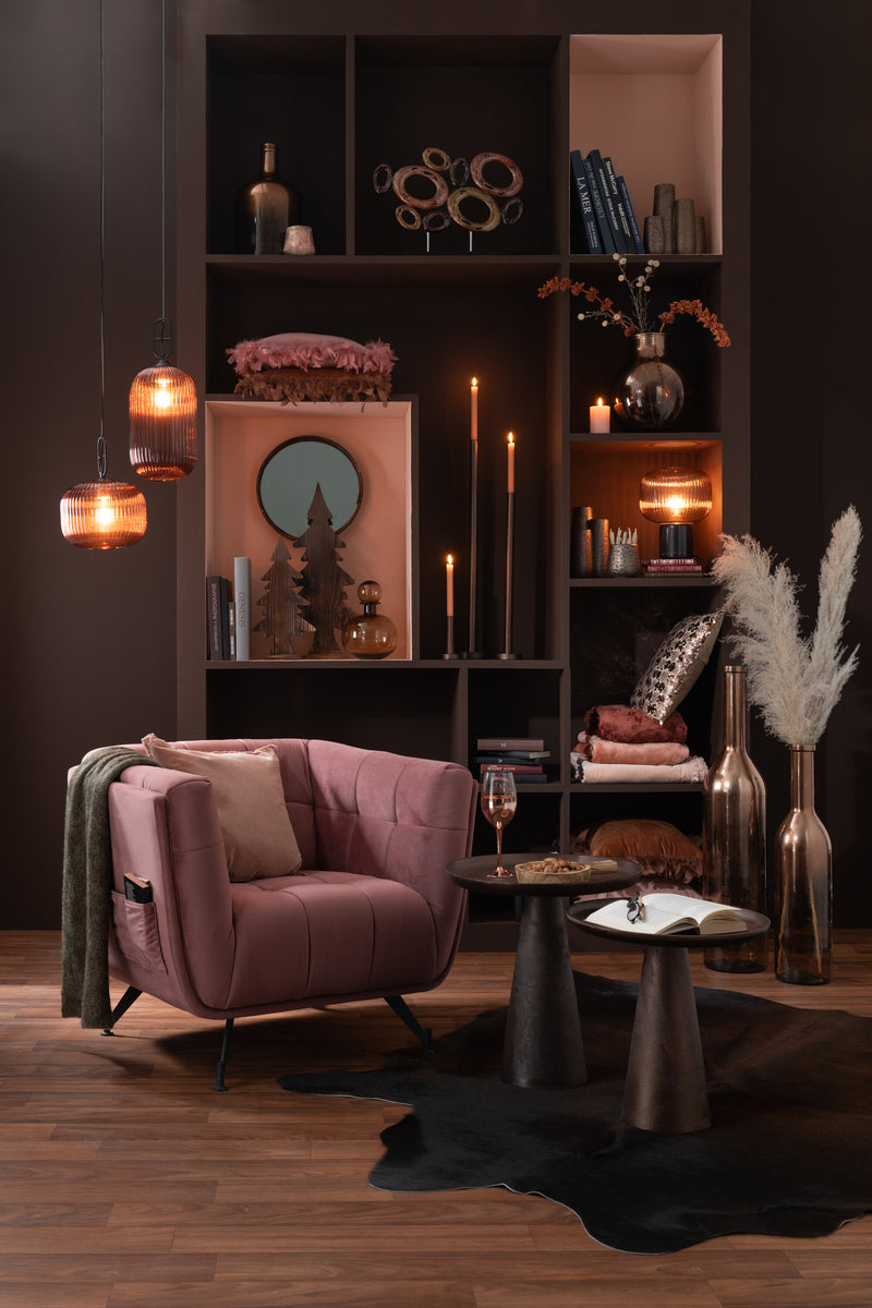 Set Of 3 Candleholders High Modern Metal Matte Dark Brown