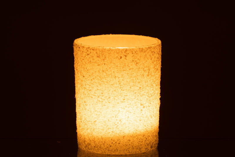 Tealight Holder Snowy Glass White Large