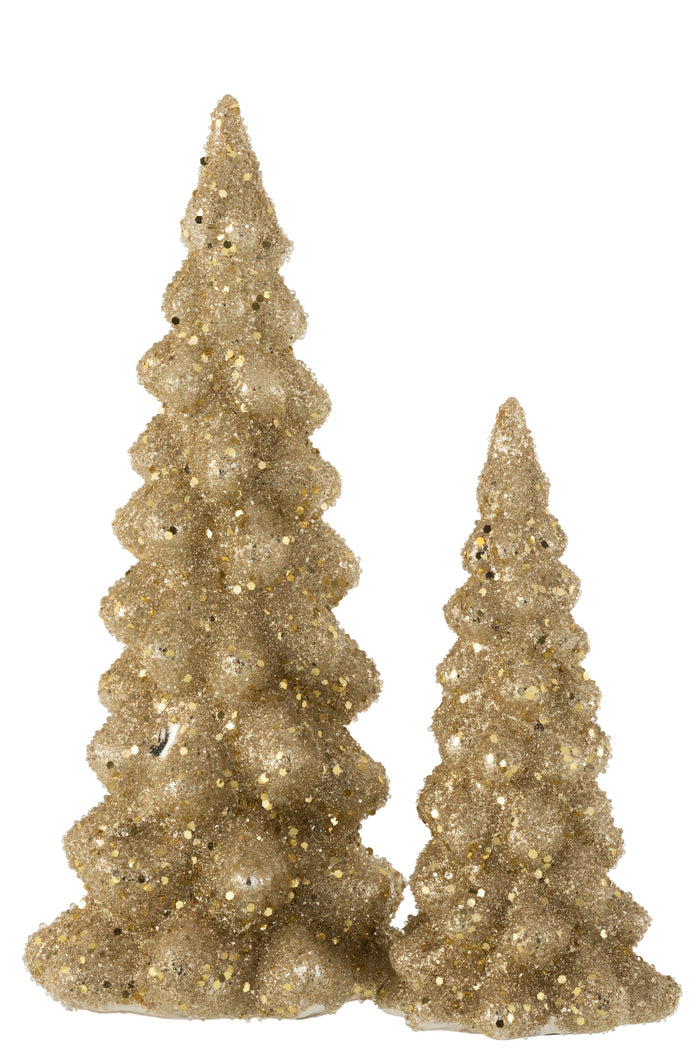 Christmas Tree Deco Sugar Glass Shiny Gold Large