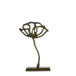 Ornament op voet Papaver 28x8,5x45 cm brons