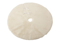 Christmas Tree Skirt Round Polyester White