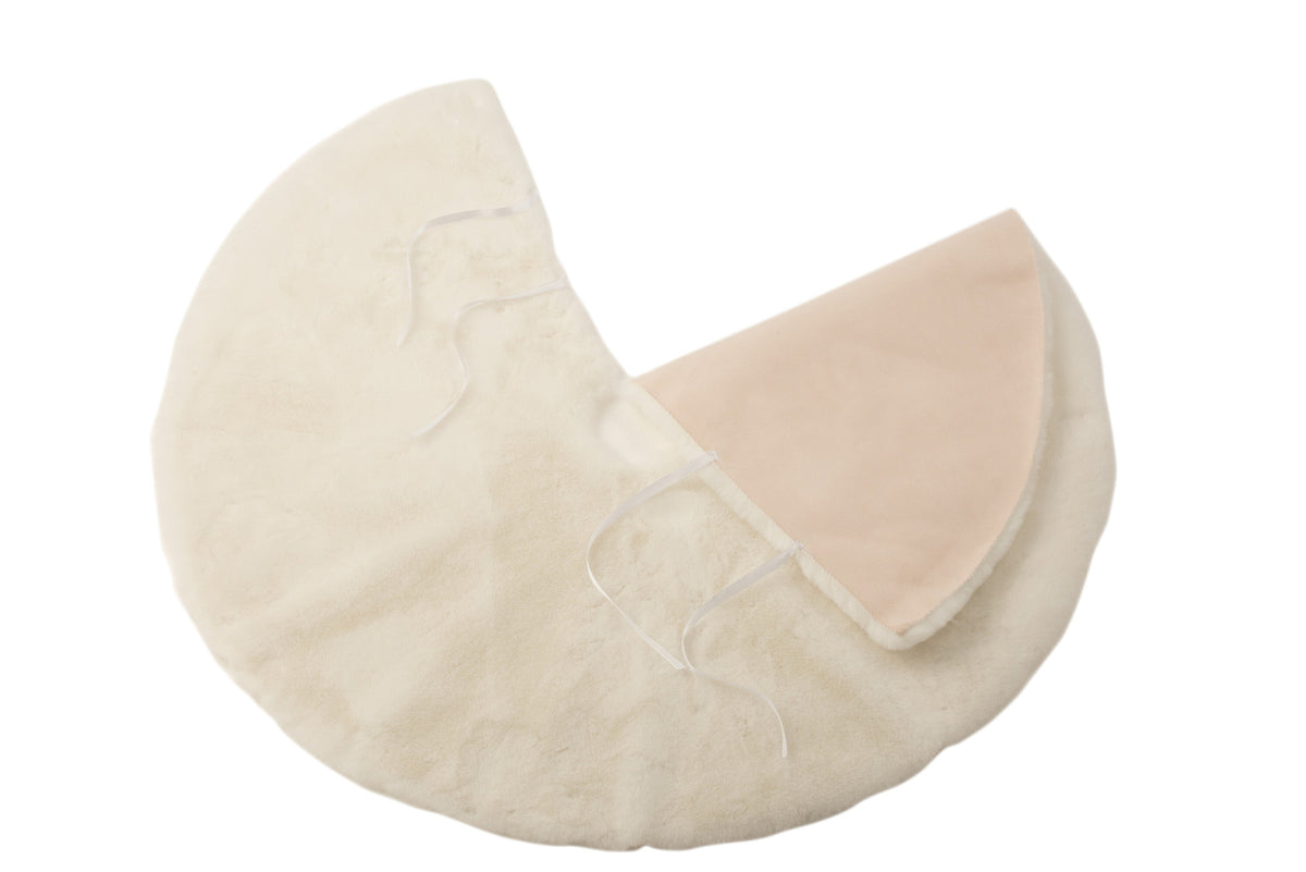 Christmas Tree Skirt Round Polyester White