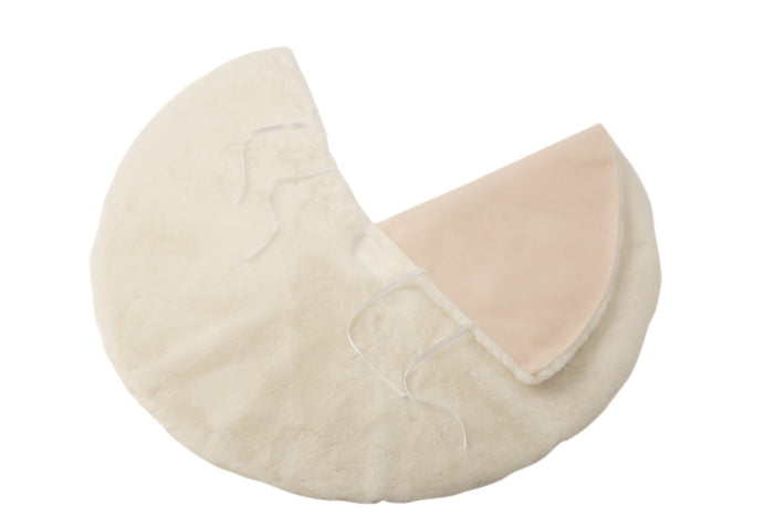 Christmas Tree Skirt Round Polyester White