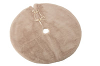 Christmas Tree Skirt Round Polyester Beige