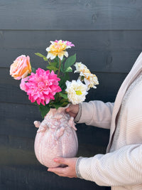 Bird vaas M gevuld met realtouch zijdenbloemen