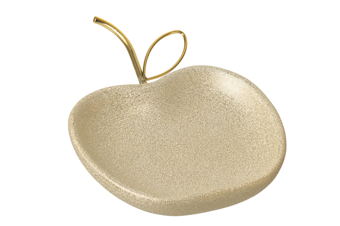 Plate Deco Apple Porcelain Gold Colored