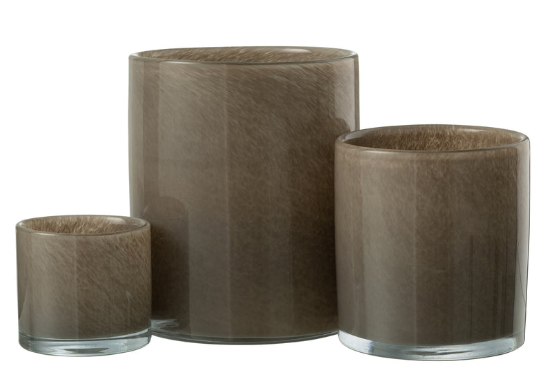 Tealight Holder Jade Brown Large