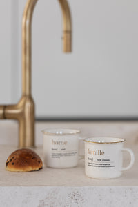 Mug Message Family Home Ceramic Gold Assortment Of 2