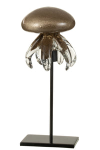 Jellyfish On Foot Glass Brown Large