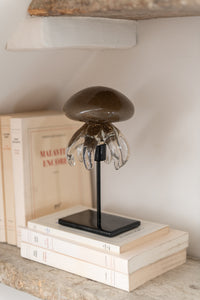 Jellyfish On Foot Glass Brown Large