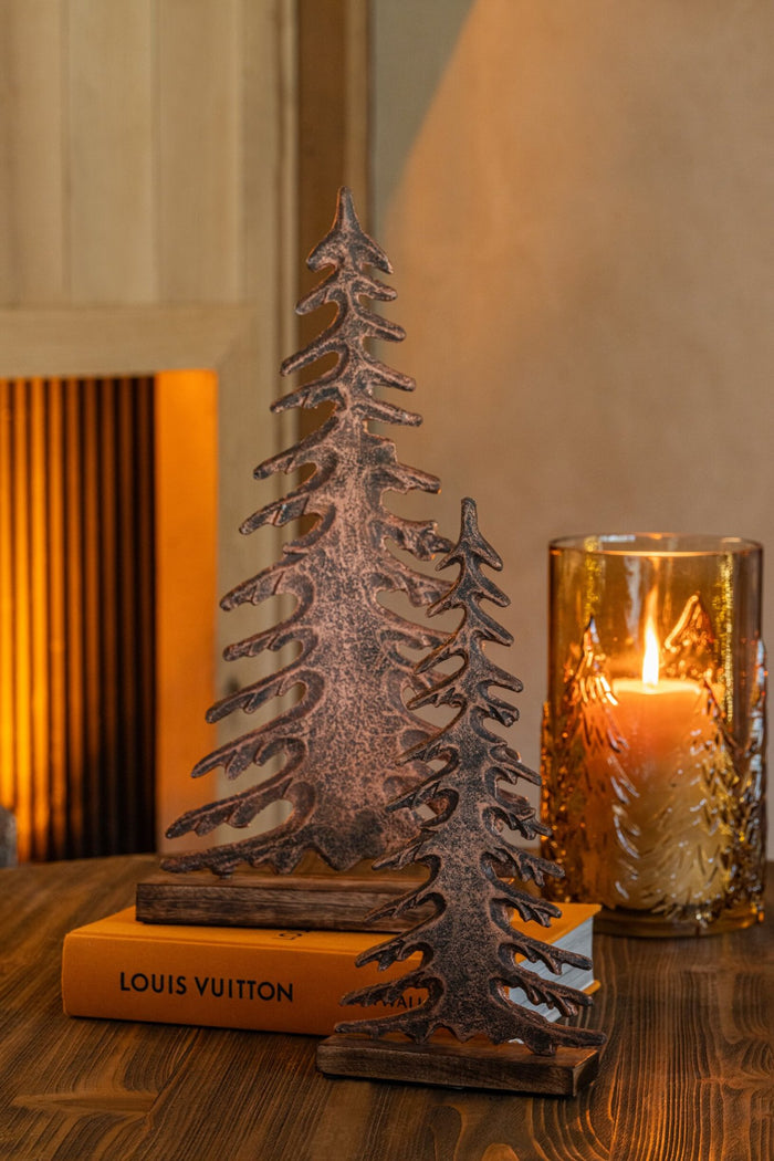 Pine Tree On Base Aluminium Copper/Natural Small