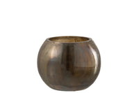 Hurricane Lines Glass Dark Brown Large