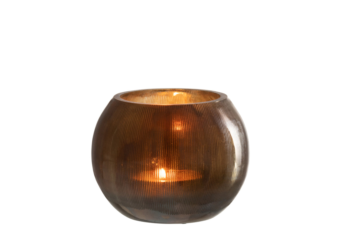 Hurricane Lines Glass Dark Brown Large