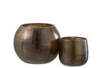 Hurricane Lines Glass Dark Brown Large