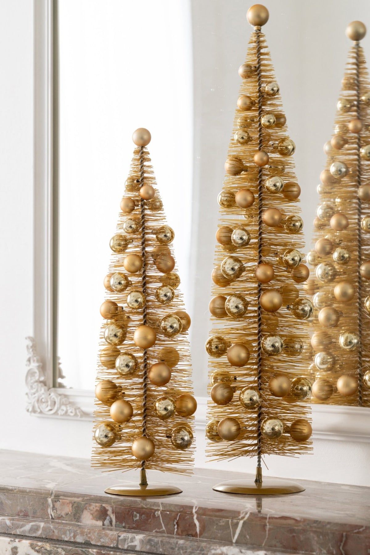 Tree Christmas Baubles Synthetic Gold Large
