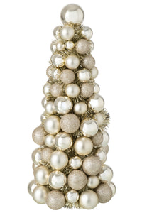 Cone Christmas Baubles Ps Beige