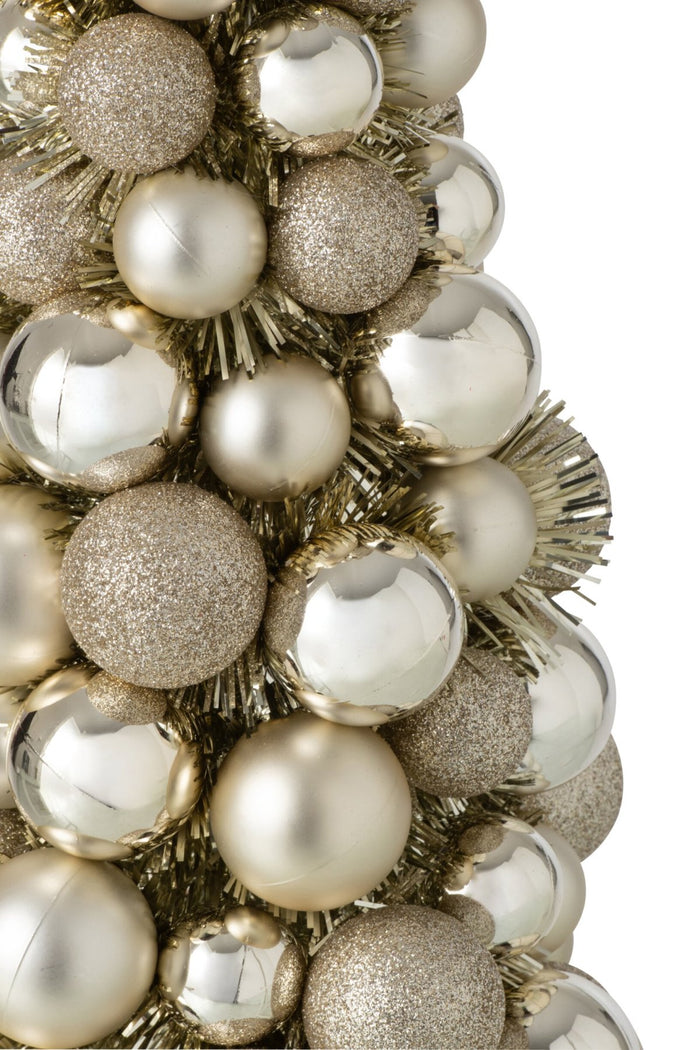 Cone Christmas Baubles Ps Beige