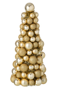 Cone Christmas Baubles Ps Gold